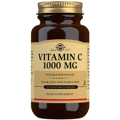 Solgar 1000 mg Vitamin C Vegetable Capsules - Pack of 250 - Promotes Cardiovascular & Respiratory Health