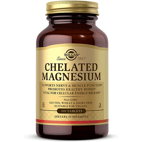 Solgar Chelated Magnesium Tablets - Pack of 100 - Contributes To Mind Balance